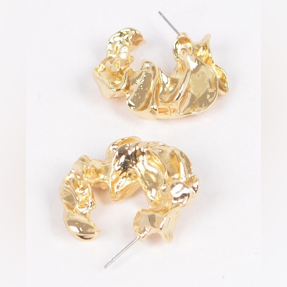 4J. Abstract Organic Shape Earrings - Picture 2 of 6
